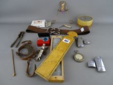 Interesting parcel of sundry items including a 1970's miniature Sumatic alarm radio, iron pig