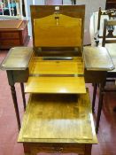 Interesting desk with foldout interior by J Dickens & Son, House Furnishers of Colwyn Bay and