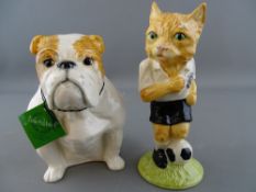 Beswick pottery seated bulldog and a Beswick pottery limited edition model from 'The Footballing