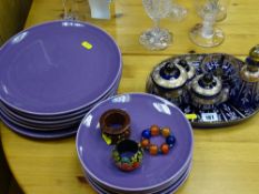 Parcel of modern kitchenware, overlaid glass dressing table items etc