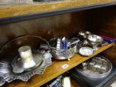 Large parcel of electroplate including galleried tray, flatware etc