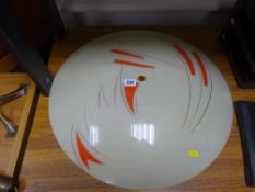 Art Deco style convex glass ceiling lampshade