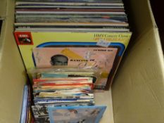 Box of LP and single records