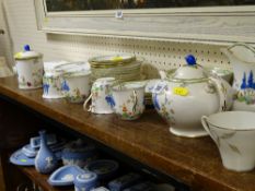 Parcel of floral decorated Tuscan teaware and a parcel of Coronet 'Grey Rose' teaware