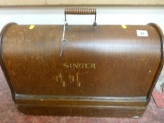 Vintage cased Singer sewing machine