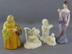 Royal Doulton china figurine 'Harmony' HN2824, a Coalport china figurine of a lady in a cloak and