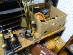 Fire dogs, fire irons and other brass and copperware