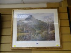 GWYNETH TOMOS limited edition (712/1000) print - 'Y Cnicht', 38 x 48 cms