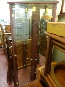 Modern two door glazed corner display cabinet