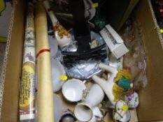 Box of mixed items including porcelain etc