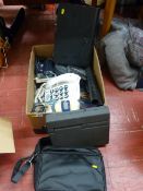 Box of small household items including electrical satellite box etc E/T