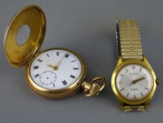 Gent's Dennison Star rolled gold pocket watch and a gent's yellow metal and stainless steel
