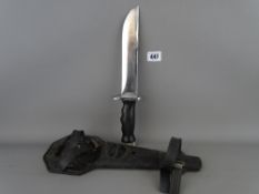 Seahawk Aqualung marine dagger with stainless steel blade in a rubberized scabbard