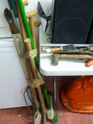 Parcel of long handled garden tools and others smaller