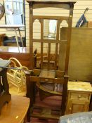 Polished wood hallstand with centre compartment