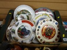 Box of commemorative plates - 'N U M', 'The Welsh Man' etc