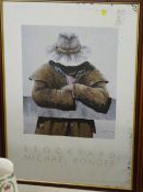 MICHAEL PONDER poster - image of a hatted man titled 'Stockyard',