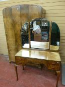 Walnut double wardrobe and dressing table