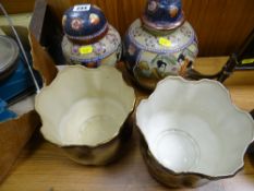 Staffs and Oriental planters and vases