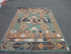 Modern geometric patterned rug, 203 x 253 cms