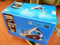 Boxed MacAllister electric wood planer E/T