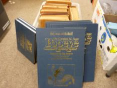 Box of vintage books including 'The Complete E C Segar Popeye Editions' etc