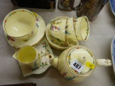 Parcel of floral decorated Staffs teaware etc