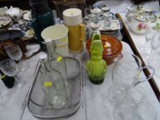 Large parcel of kitchenware, glassware, crocodile utensil holder etc