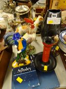 A parcel of mixed pottery including Carltonware candlestick holder ETC Condition Report: please