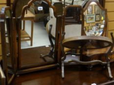 A tri-fold dressing table mirror & an oval toilet mirror Condition Report: please request* *