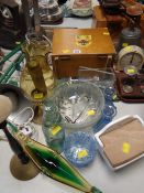 A vintage wooden first aid box, sundry items of glassware ETC Condition Report: please request* *