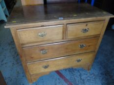 A compact good light wood two-short above two-long chest of drawers Condition Report: please