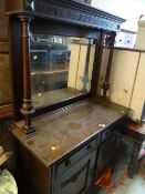 A vintage stained & carved mirror back sideboard Condition Report: please request* *Condition is not