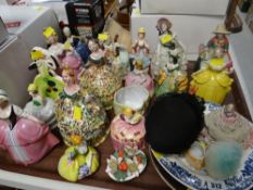 A collection of pottery figures, two display plates ETC Condition Report: please request* *Condition