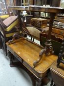 An antique mahogany side table & a walnut occasional table (distressed) Condition Report: please