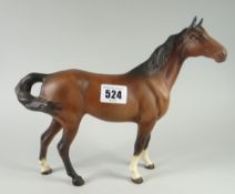 A Beswick brown standing horse with loop tail & three white socks Condition Report: please
