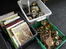 A quantity of military magazines, parcel of brassware & other metalware together with a quantity