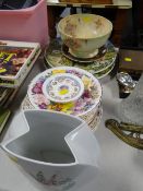 Pair of pottery plaques, quantity of Royal Albert floral display plates, a Rosenthal vase ETC