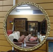 Twentieth century circular gilt framed mirror, 76cms diam Condition Report: please request* *