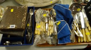 A quantity of loose & cased cutlery Condition Report: please request* *Condition is not stated in