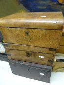 Two walnut & brass writing boxes and another Condition Report: please request* *Condition is not
