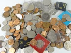 Box containing quantity of mainly Great Britain pre-decimal coinage together with some commemorative