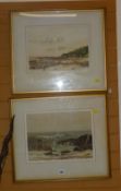 A pair of turn of the century watercolours - beach scenes by CYRIL W BION (initialled) Condition