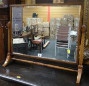 Early twentieth century mahogany bevelled glass toilet mirror