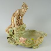 A Royal Dux classical figure soap dish, no. 598 Condition Report: please request* *Condition is