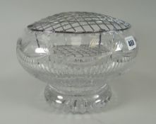A heavy quality cut glass flower bowl Condition Report: please request* *Condition is not stated