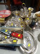 A mixed parcel of electroplate tableware, cased cutlery ETC Condition Report: please request* *