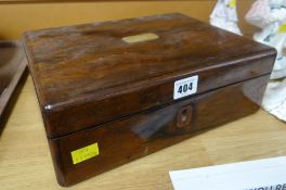 An antique rosewood writing box (distressed) Condition Report: please request* *Condition is not