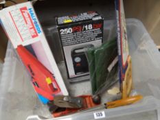 A box of garage items & tools Condition Report: please request* *Condition is not stated in this