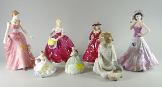 A collection of seven figurines Condition Report: please request* *Condition is not stated in this